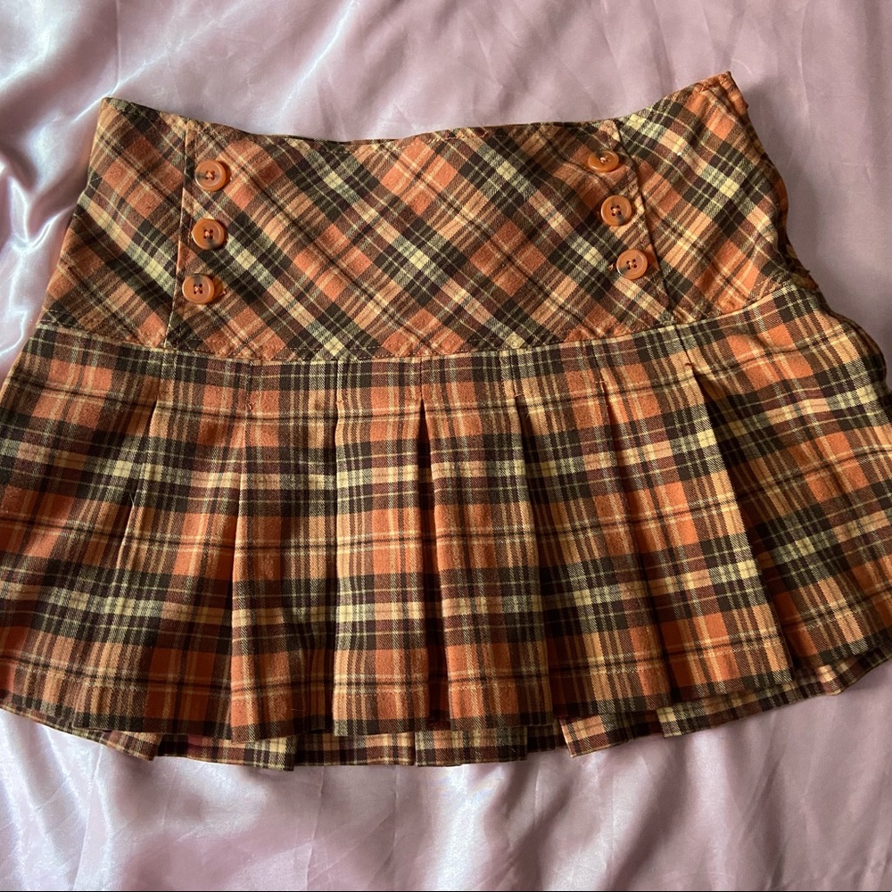 Orange Plaid Skort